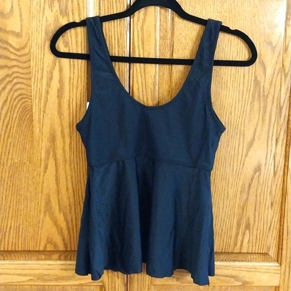 Beachsissi NWT Sz Small Tankini Swimsuit‎ Black White Palm Print Tummy Control - Picture 5 of 12